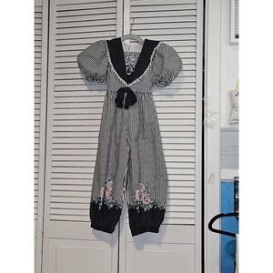 VTG 80's Daisy Kingdom Girl Romper 1pc. Sz 5ish See Measurements Cottagecore